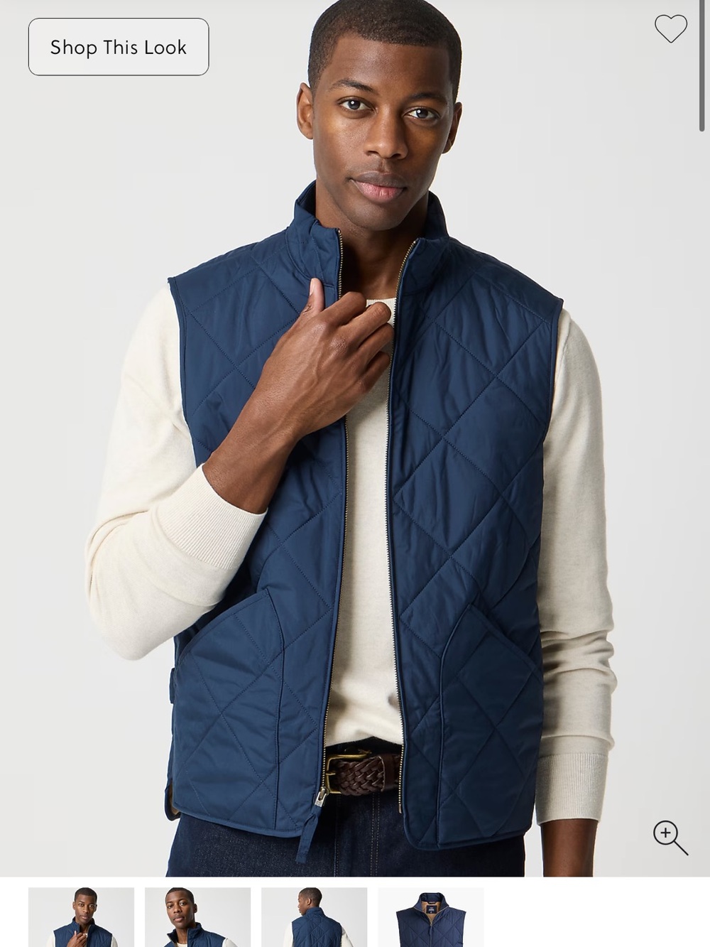 J. Crew Factory Quilted Navy Diamond-Stitch Vest